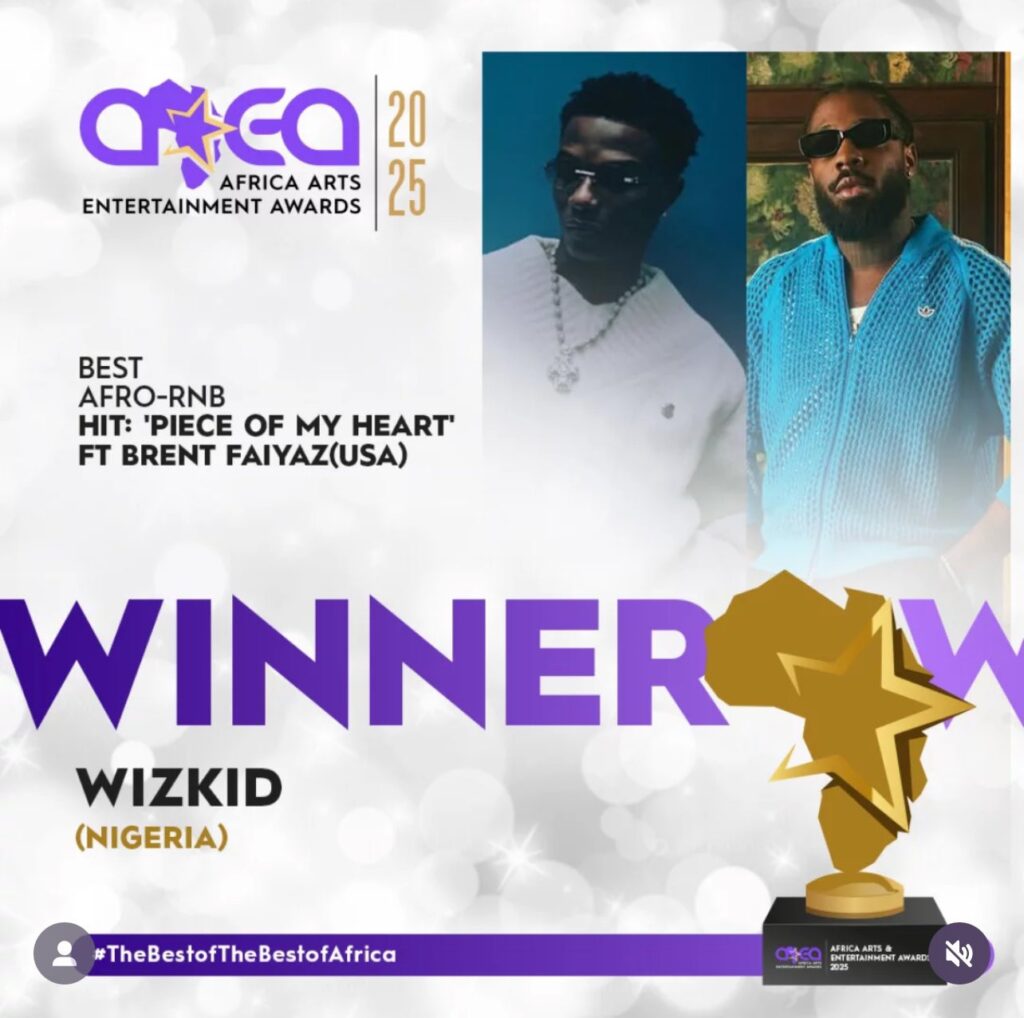 Wizkid Piece Of My Heart award 2025