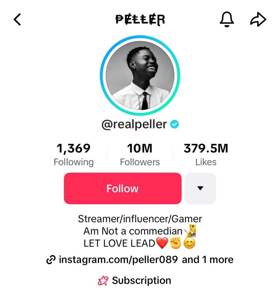 Peller TikTok followers

