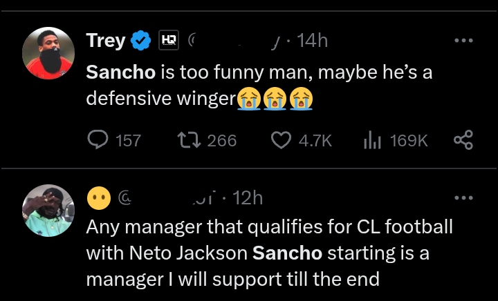 Jadon Sancho transfer news debate on X