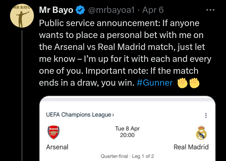 $10k Arsenal bet