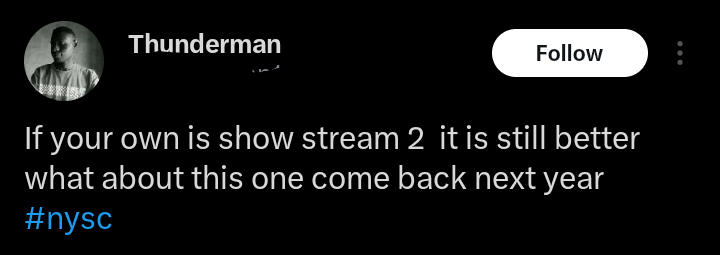 Why was I moved to NYSC Stream 2