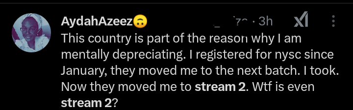 Why was I moved to NYSC Stream 2