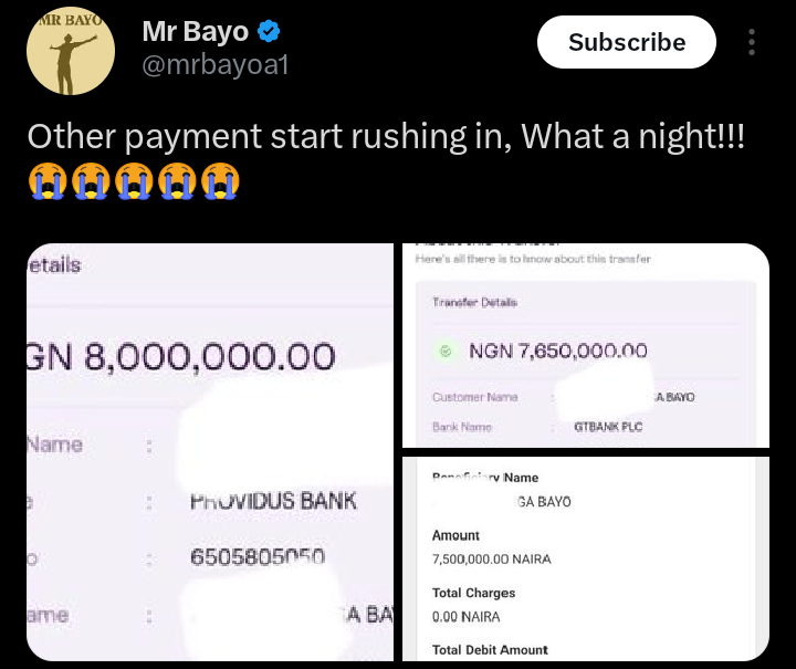 Mr Bayo 120 million bet story